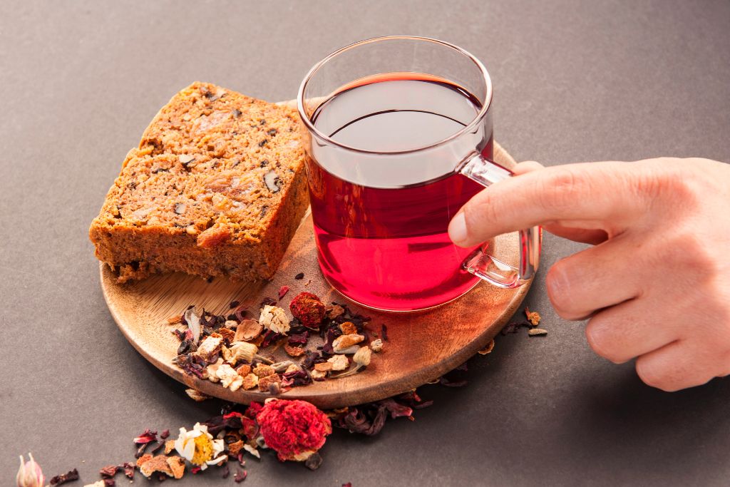 Bearberry Tea placed on a glass cup x no credit needed