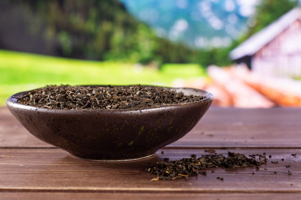 Dried Earl Grey Tea Leaves on a bowl