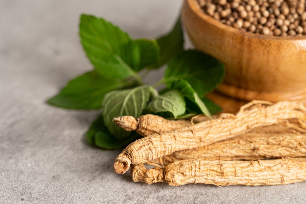 a dried ginseng herb