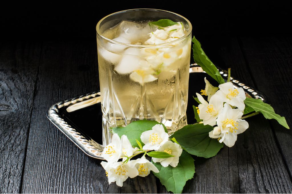 refreshing jasmine iced tea in a glass