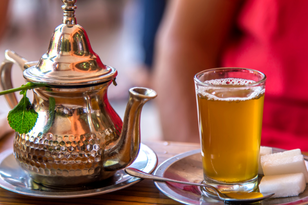 a glass of moroccan mint tea 