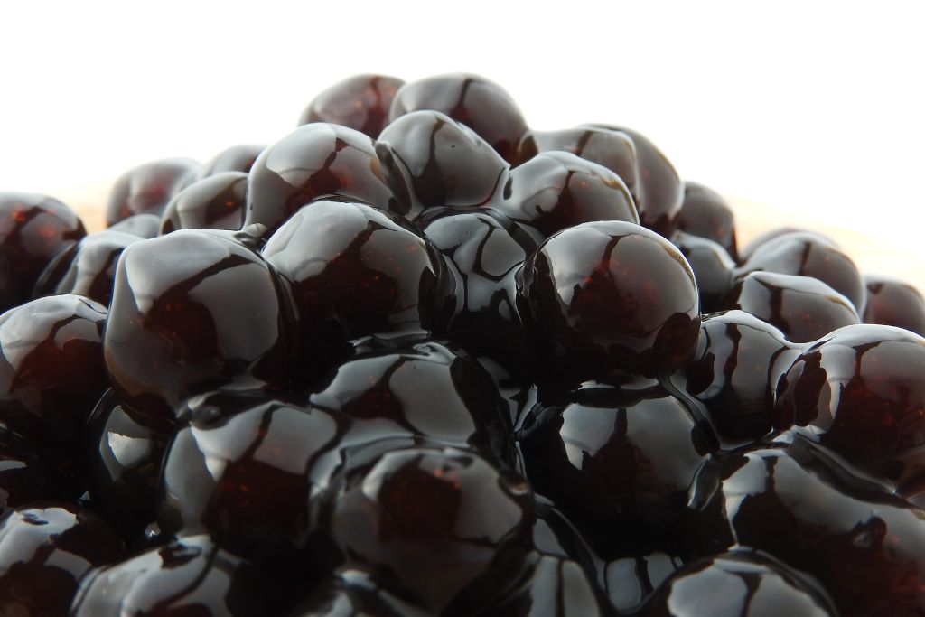 tapioca pearls on white background