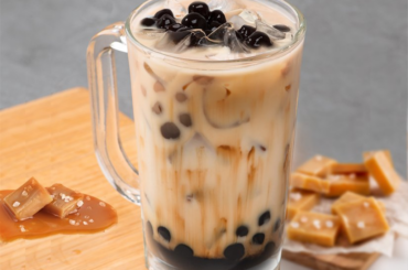 Salted Caramel Tea iced with boba