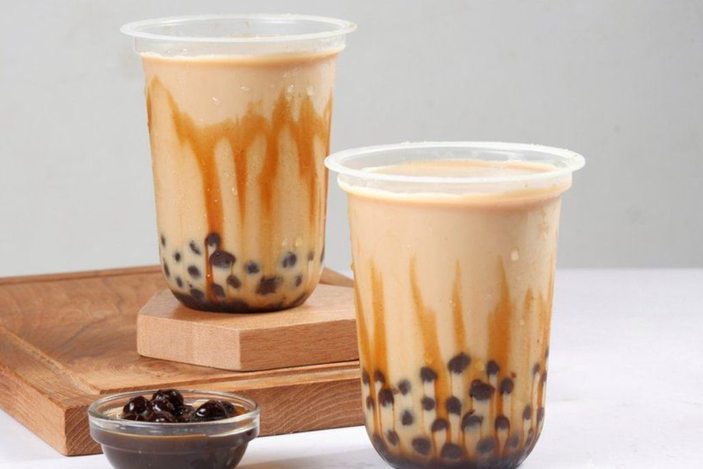 two cups of cold Classic Milk Tea