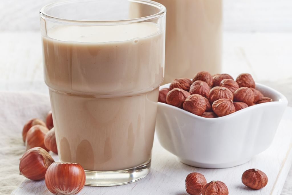 Hazelnut milk with tea, with real hazelnut 