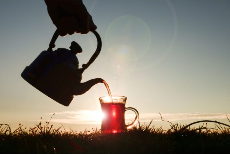 Tea pouring under the sun